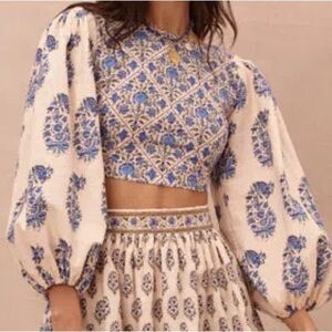 BOTEH Lazuli Low Back Linen Blend Top Sz S